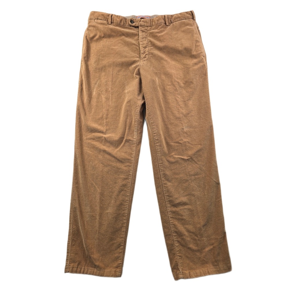 Peter Millar Corduroy Pants Mens 38x29 Tan Pima Cotton Stretch Flat Front Golf